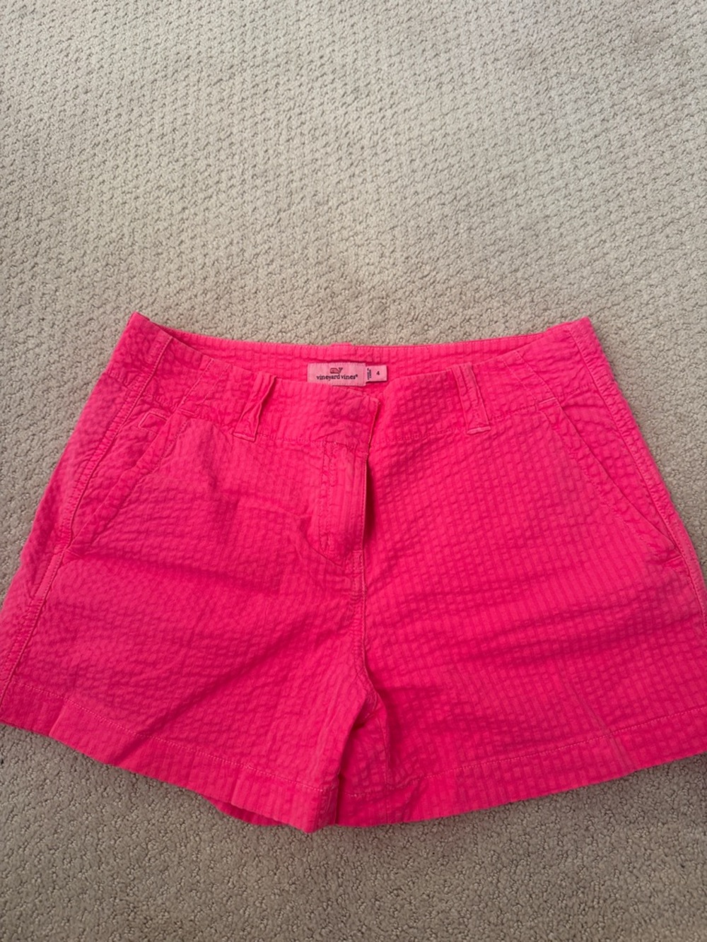 Vineyard Vines Hot Pink Seersucker Shorts
